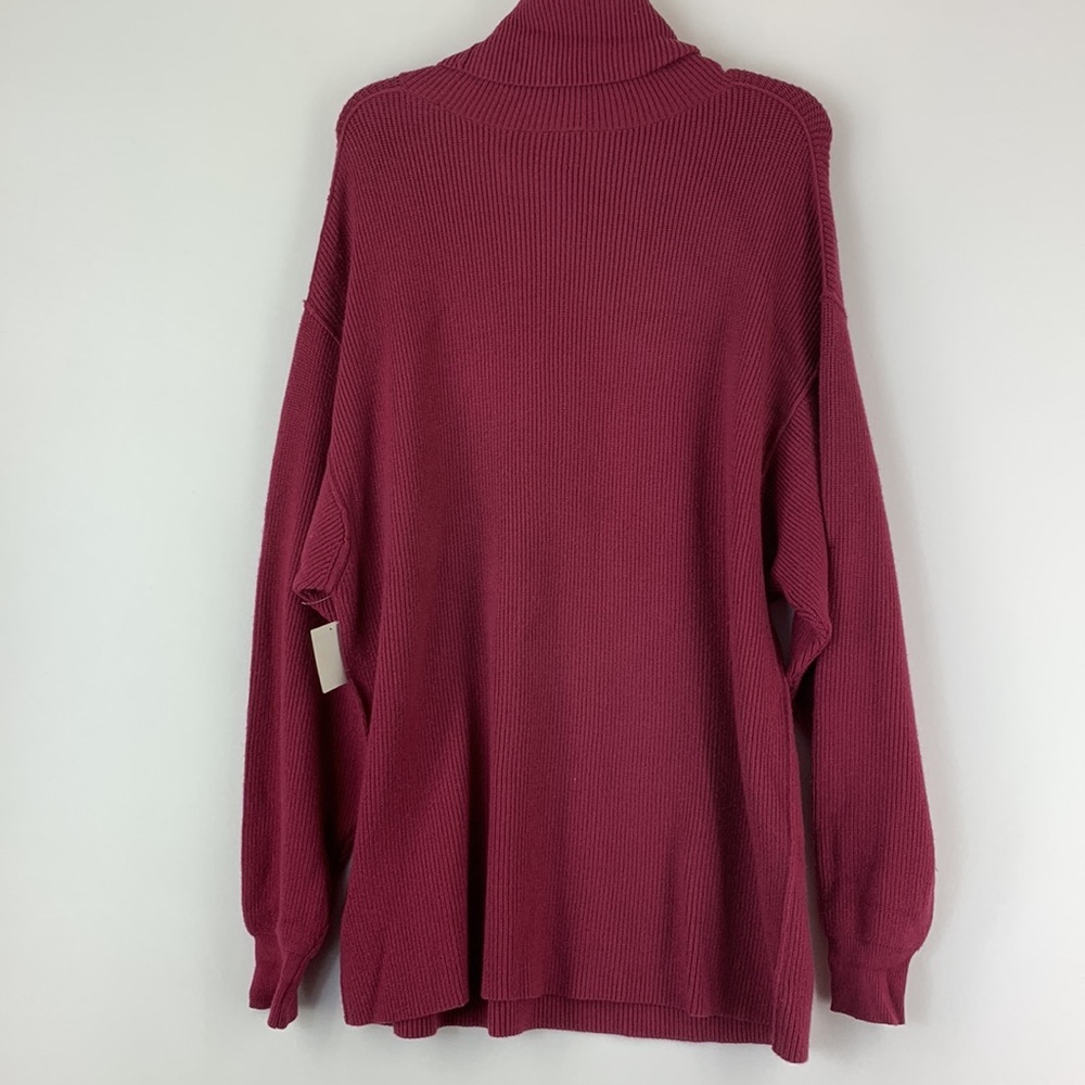 Free People Structured Knit Tunic Turtleneck Pullover Sweater XS Oversized - Picture 7 of 7